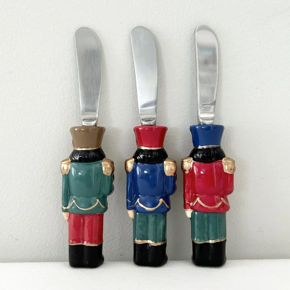 Williams Sonoma Twas the Night Spreader Set of 3 Ceramic Christmas Nutcracker